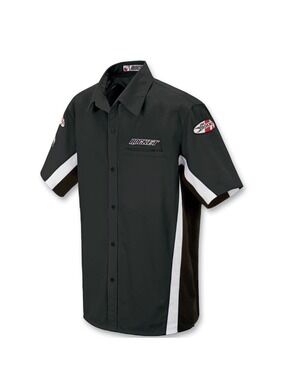 Joe Rocket Staff Pit Crew Mechanic Short Sleeve Shirt Black White Motorsport Men